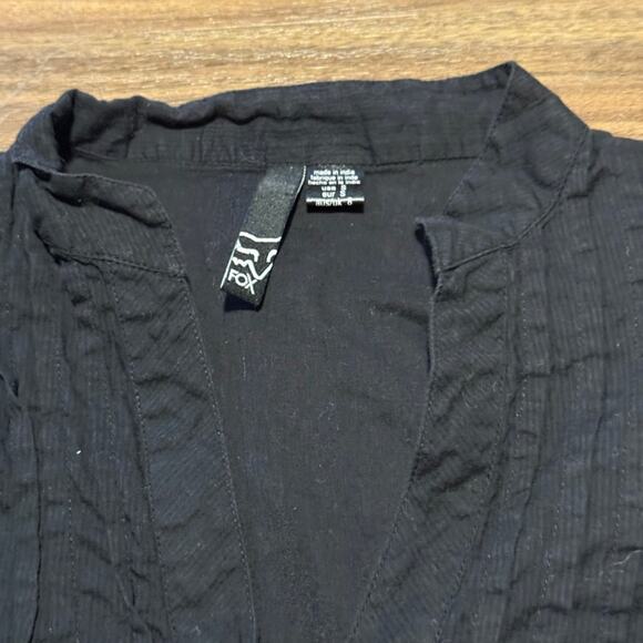 Fox Black Babydoll Long Sleeve Tee Womens Small Casual Top - Picture 2 of 8